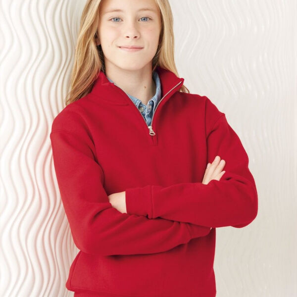 Nublend® Youth Quarter-Zip Cadet Collar Sweatshirt Thumbnail